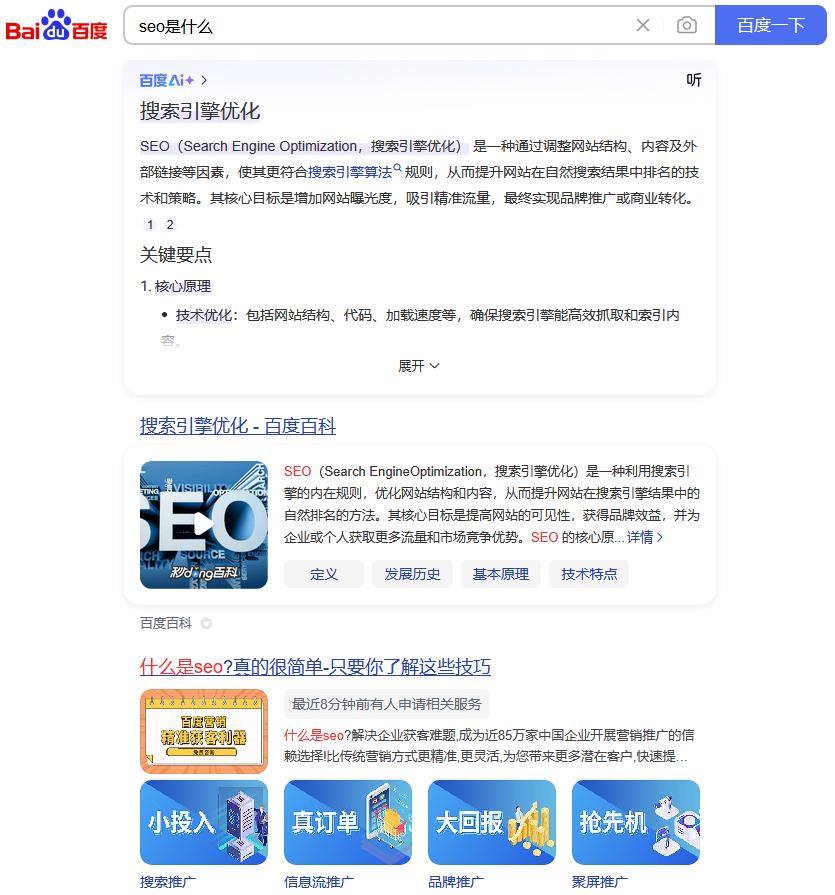 Search results for What is SEO on Baidu